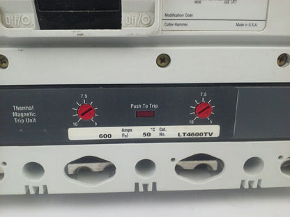CUTLER HAMMER LD4600V THERMAL MAGNETIC TRIP UNIT CIRCUIT BREAKER 3P 600A 600V