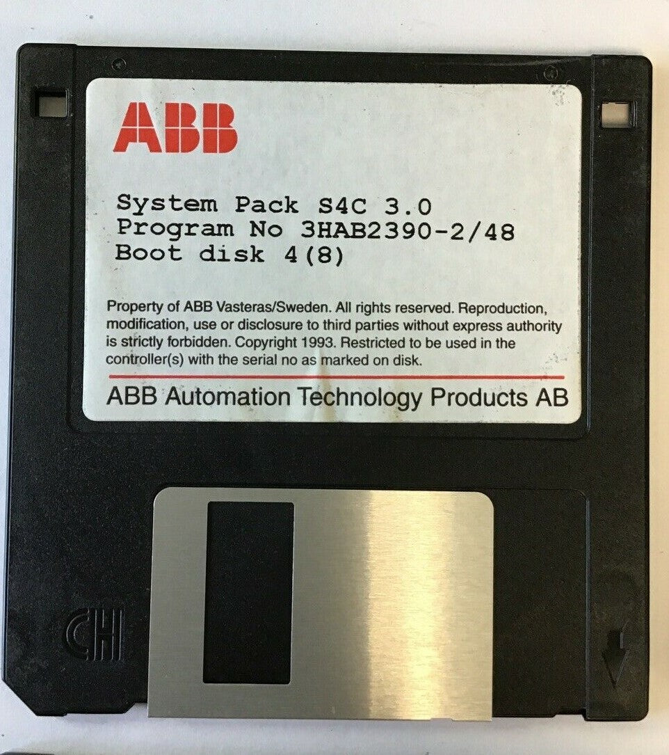 ABB SYSTEM PACK S4C 3.0 PROG.# 3HAB2390-2/48 BOOT DISCS 1-4