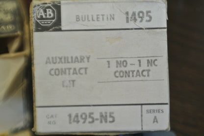ALLEN-BRADLEY 1495-N5 AUXILIARY CONTACT KIT / 1 NO, 1 NC / NEW SURPLUS