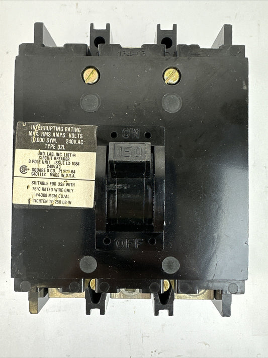 SQUARE D Q2L3150 150AMP 240VAC 3POLE CIRCUIT BREAKER