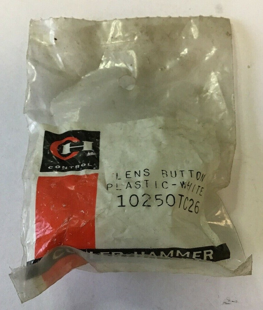 CUTLER HAMMER 10250TC26 LENS BUTTON PLASTIC WHITE***LOTOF3***