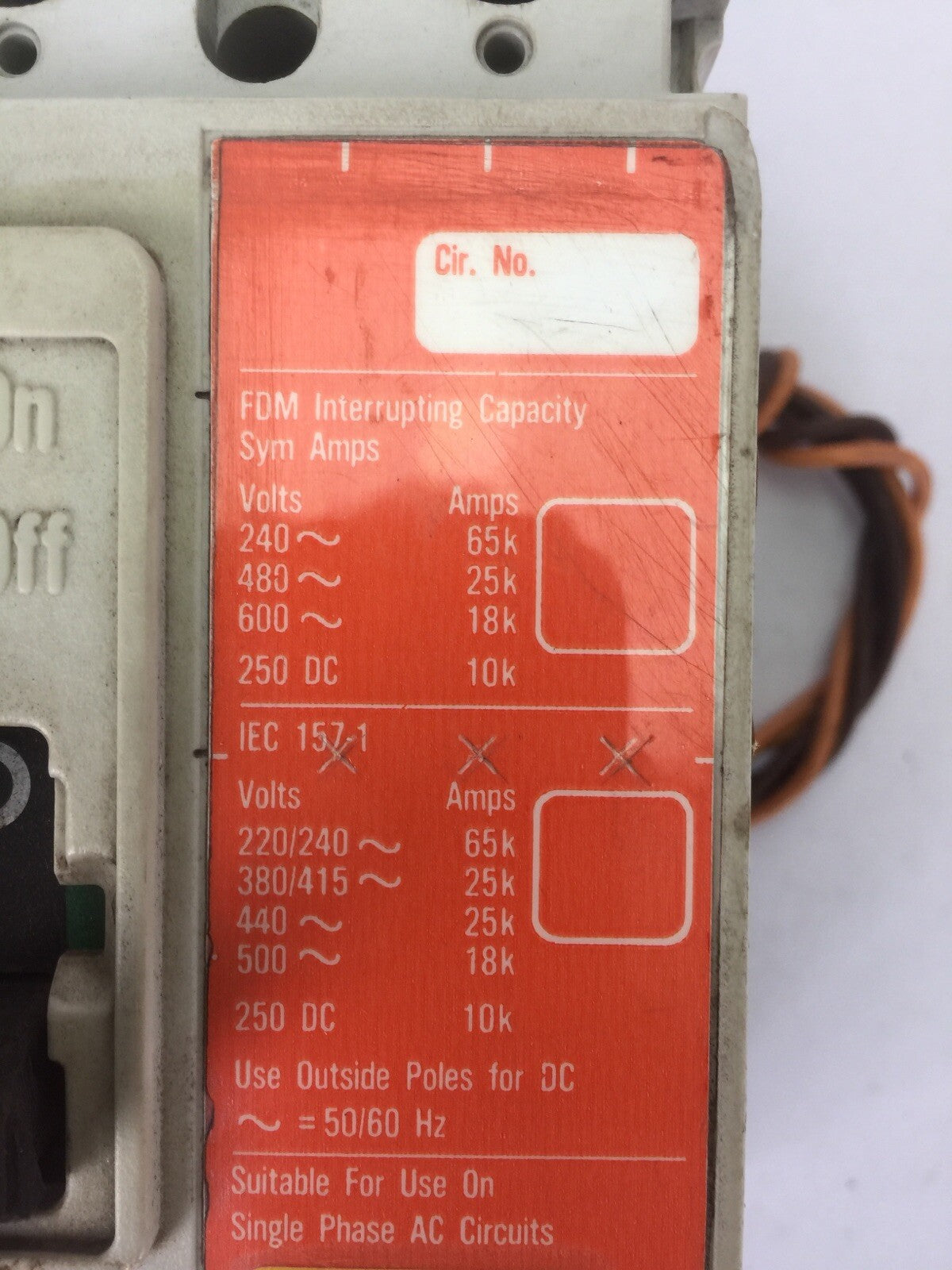 WESTINGHOUSE FDM3020LU62 MINING CIRCUIT BREAKER SERIES C 20AMP 600VAC 3POLE