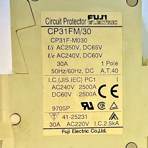 FUJI ELECTRIC CP31FM/30 CIRCUIT PROTECTOR 30 250VAC 65VDC ***LOTOF2***