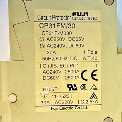 FUJI ELECTRIC CP31FM/30 CIRCUIT PROTECTOR 30 250VAC 65VDC ***LOTOF2***