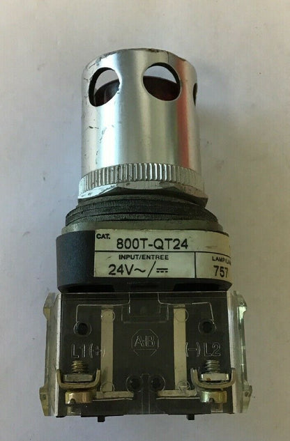 ALLEN-BRADLEY 800T-QT24 SER. T RED PUSHBUTTON SWITCH 24VAC/DC #757 LAMP