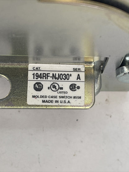 ALLEN BRADLEY 194RF-NJ030* DISCONNECT SWITCH FUSIBLE LPJ-15SP FUSES 15AMP