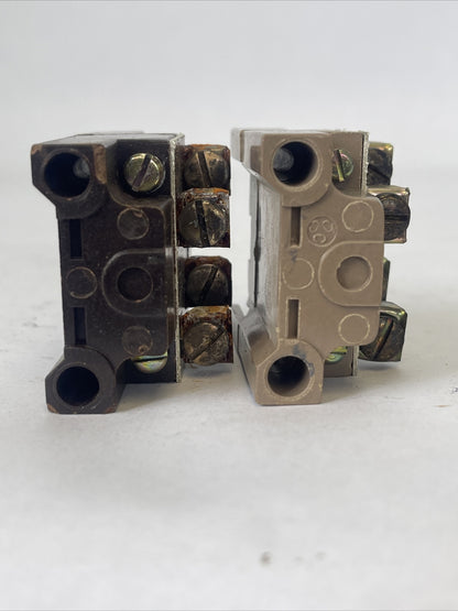 SYLVANIA CLARK PA 600V CONTACT BLOCK 1 N.O.-1N.C. CONTACTS PANEL MOUNT(LOT OF 2)