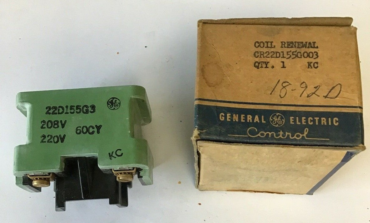 GENERAL ELECTRIC CR22D155G003 COIL RENEWAL 208V 60CY ***LOTOF2***