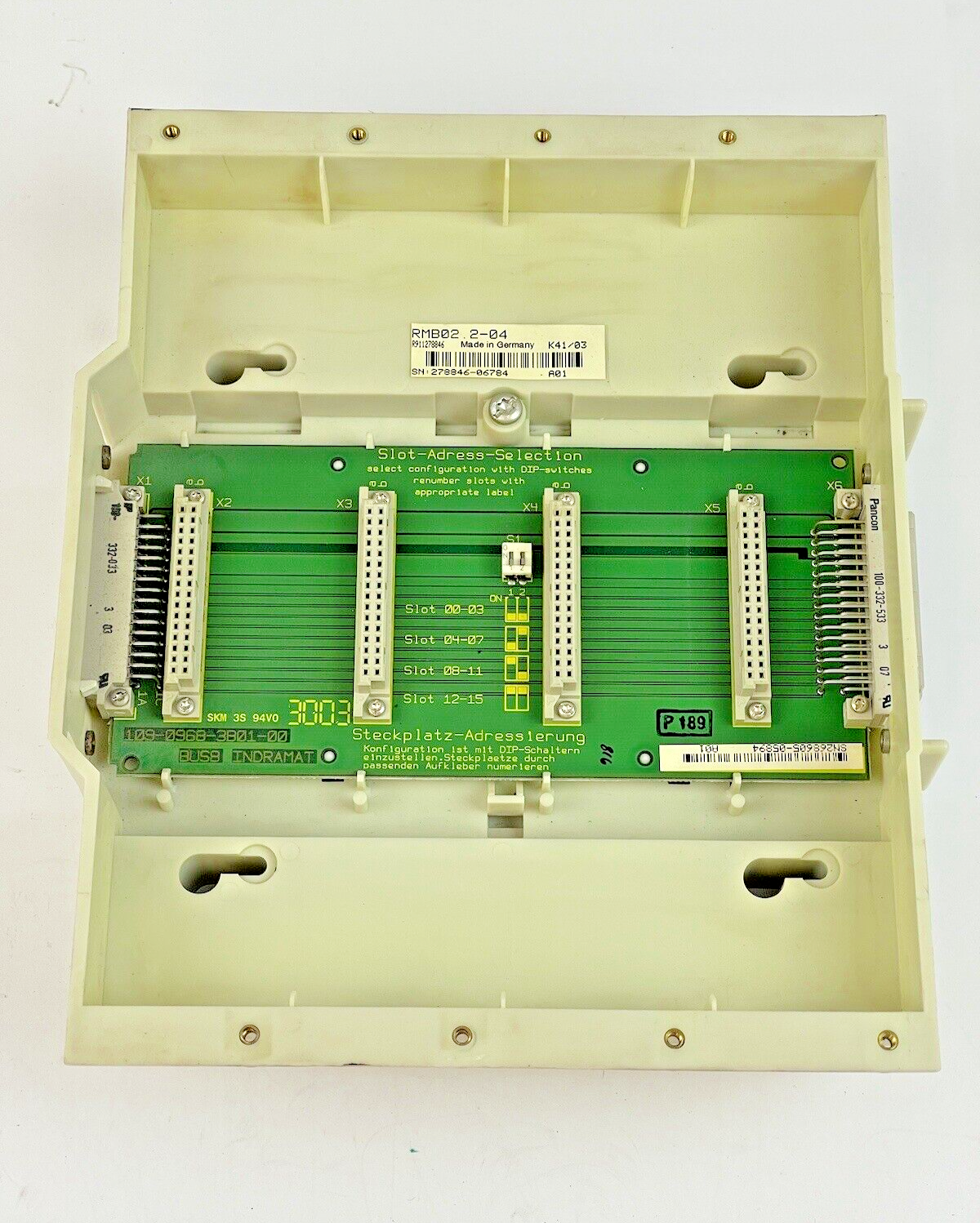 INDRAMAT - REXROTH - RMB02.2-04 - BASE PLATE - 4 SLOT BASE MODULE