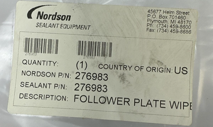 NORDSON 276983 MOLDED SEAL ASSEMBLY