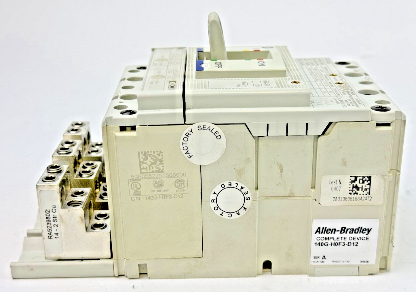 ALLEN BRADLEY - 140G-H0F3-D12 - SERIES A - CIRCUIT BREAKER - 125A, 3 POLE, 480 V