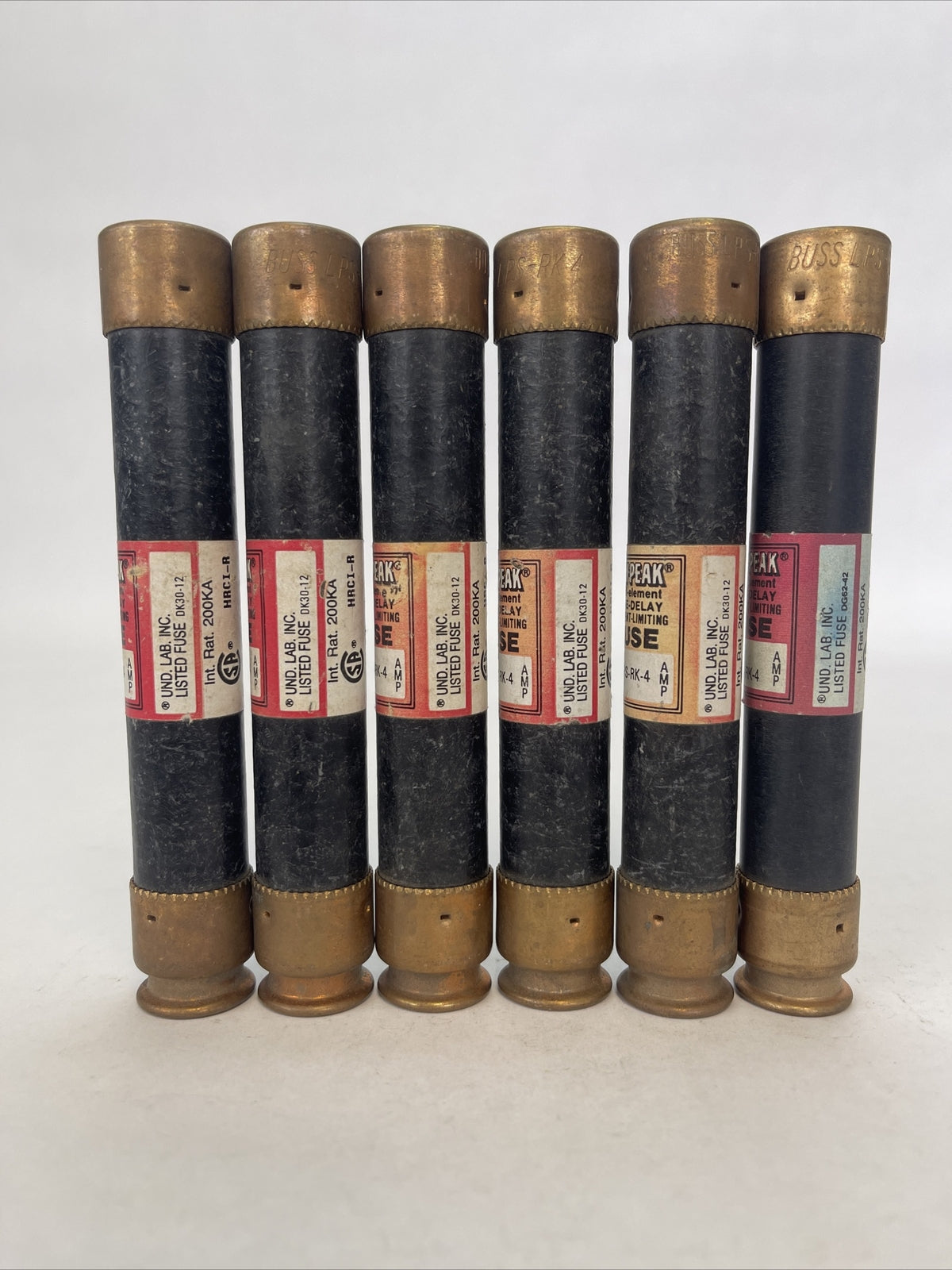 COOPER BUSSMANN LPS-RK-4 LOW-PEAK DUAL ELEMENT FUSE 600VAC (LOT OF 6)