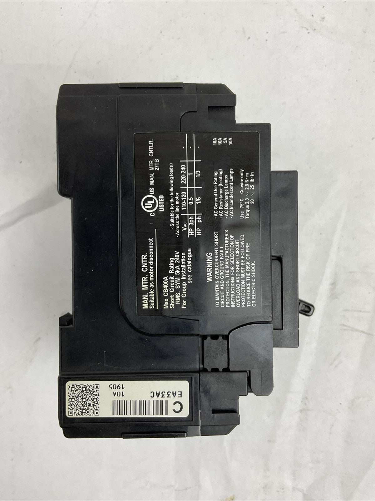 FUJI EA33AC 10A AUTO BREAKER 220-240VAC 3PH 1HP