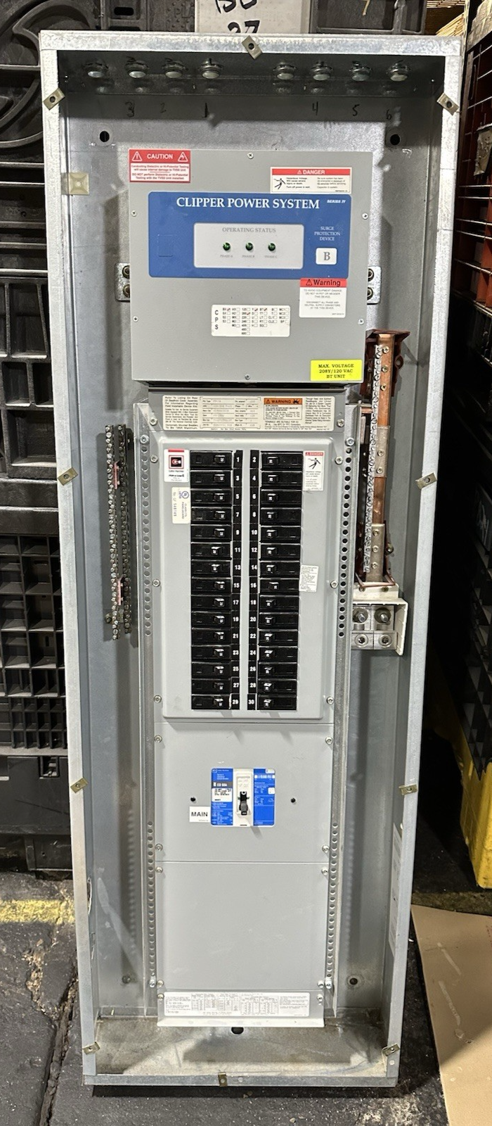 Cutler Hammer PRL1A 150A 3PH Panelboard 120/208V 30 Space Main w/ Clipper System