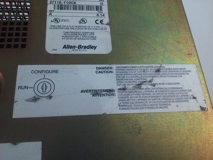 ALLEN BRADLEY 2711E-T10C6 SER. D REV. A  PANELVIEW 1000E TERMINAL FRN 5.14