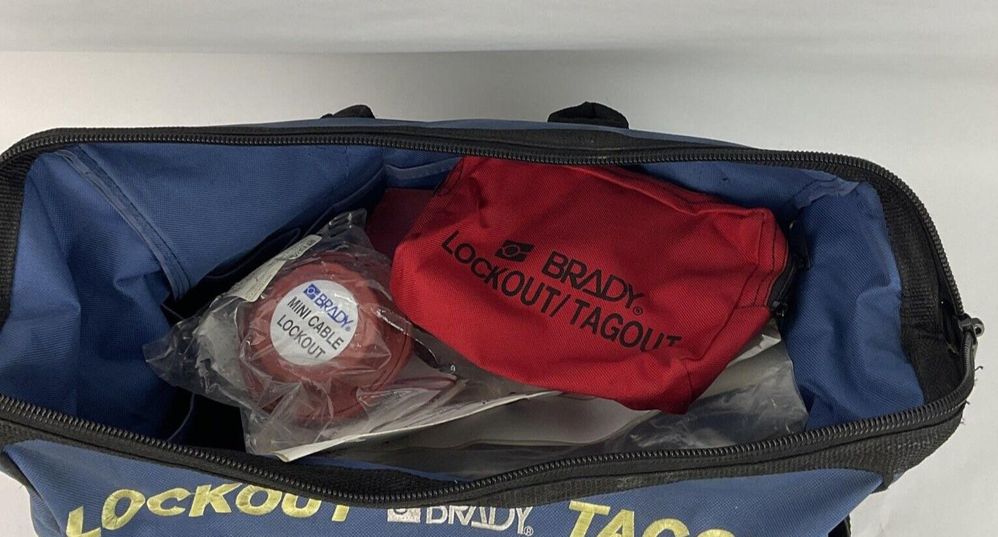 BRADY LOCK OUT TAG OUT KIT  PICTURES SHOW INCLUDED ITEMS. SEE DESC. FOR PART#'S