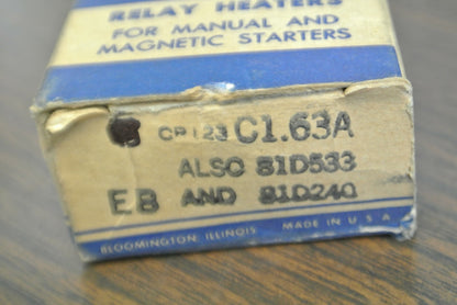 GENERAL ELECTRIC C1.63A OVERLOAD HEATER / NEW SURPLUS / 81D533 / 81D240