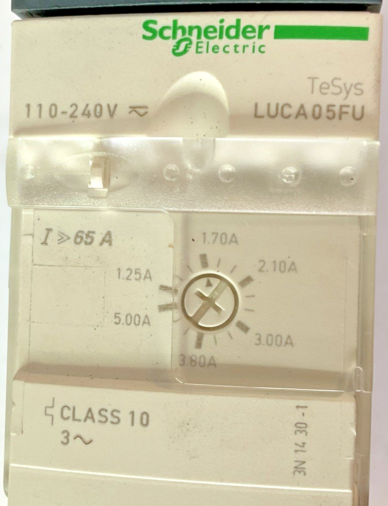 SCHNEIDER ELECTRIC LUCA05FU MANUAL MOTOR STARTER 240V CLASS10