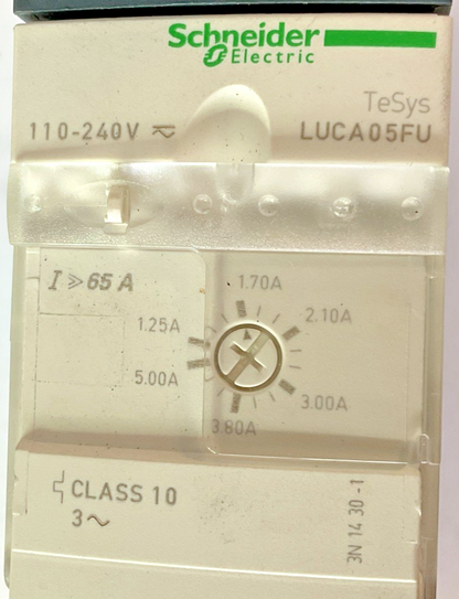 SCHNEIDER ELECTRIC LUCA05FU MANUAL MOTOR STARTER 240V CLASS10
