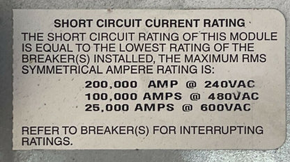 GE AMC6FB SPECTRA SERIES CIRCUIT BREAKER MODULE MODEL 1 100A 600V 6P FOR USE