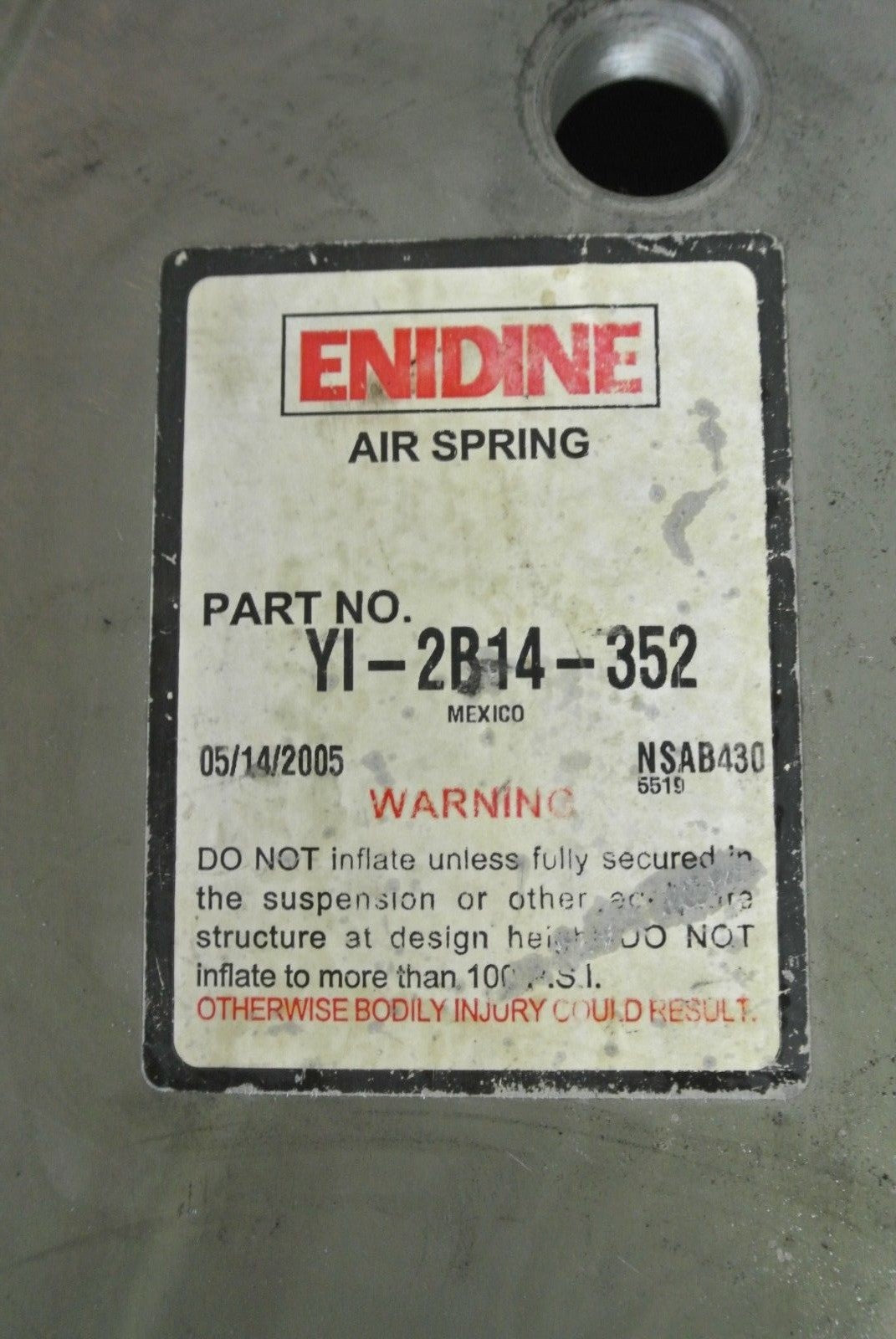 ENIDINE YI-2B14-352 DOUBLE CONVOLUTE BELLOWS AIR SPRING 9.5" MAX 8400lbs FORCE