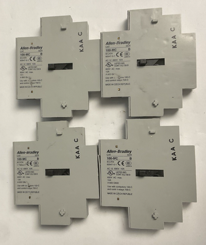 ALLEN BRADLEY 100-MC AUXILIARY CONTACT SER.B 600VAC 10A***LOTOF4***