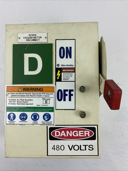 ALLEN BRADLEY 1494H-BF3N 600VAC 3PH 30HP 250VDC 5HP NON FUSIBLE DISCONNECT