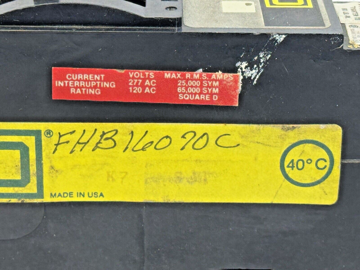 SQUARE D - FHB16070C - I-LINE MOLDED CASE CIRCUIT BREAKER - 1 POLE/ 70 A/ 277VAC