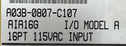 FANUC AIA16G A03B-0807-C107 16PT 115VAC INPUT MODULE I/O MODEL A