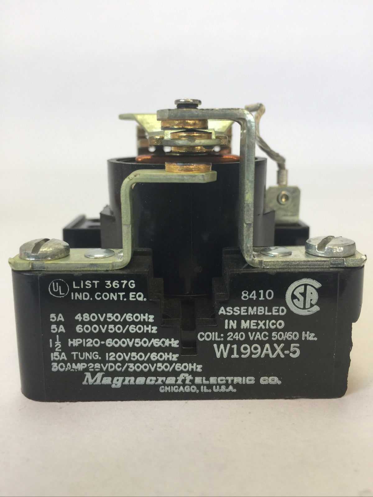 MAGNECRAFT W199AX-5 RELAY 5A 480V 50/60HZ 5A 600V 50/60HZ COIL 240VAC 50/60HZ