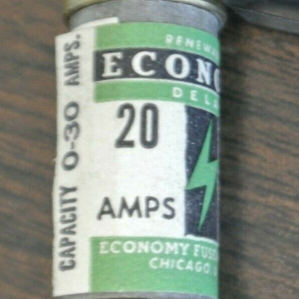 ECONOMY F-2025 RENEWABLE FUSE / 20A / 250V / NEW SURPLUS / EACH