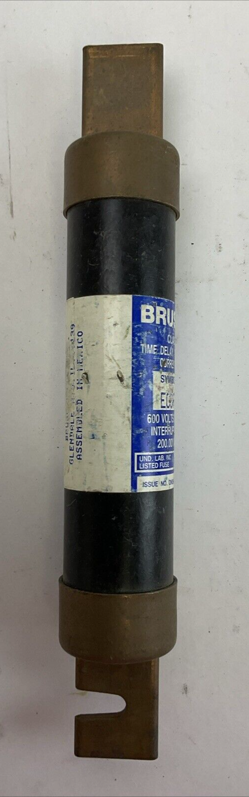 BRUSH ECSR200 DUAL ELEMENT CURRENT LIMITING TIME DELAY FUSE 600VAC 200AMP