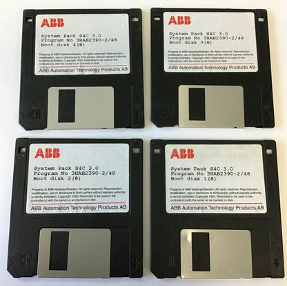 ABB SYSTEM PACK S4C 3.0 PROG.# 3HAB2390-2/48 BOOT DISCS 1-4