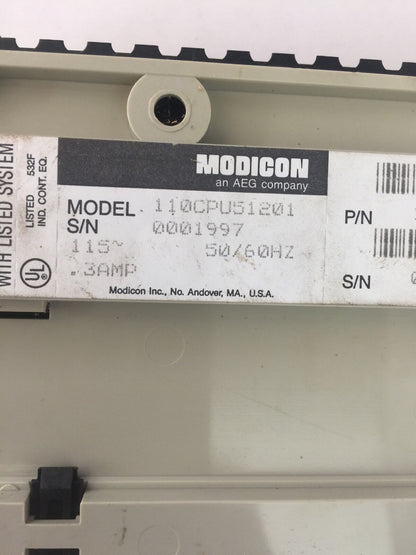 MODICON 110CPU51201 CPU MODULE 115VAC 50/60HZ 0.3A