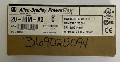 ALLEN BRADLEY 20-HIM-A3 SER C POWER FLEX FULL NUMERIC LCD HIM FIRWARE V6.001