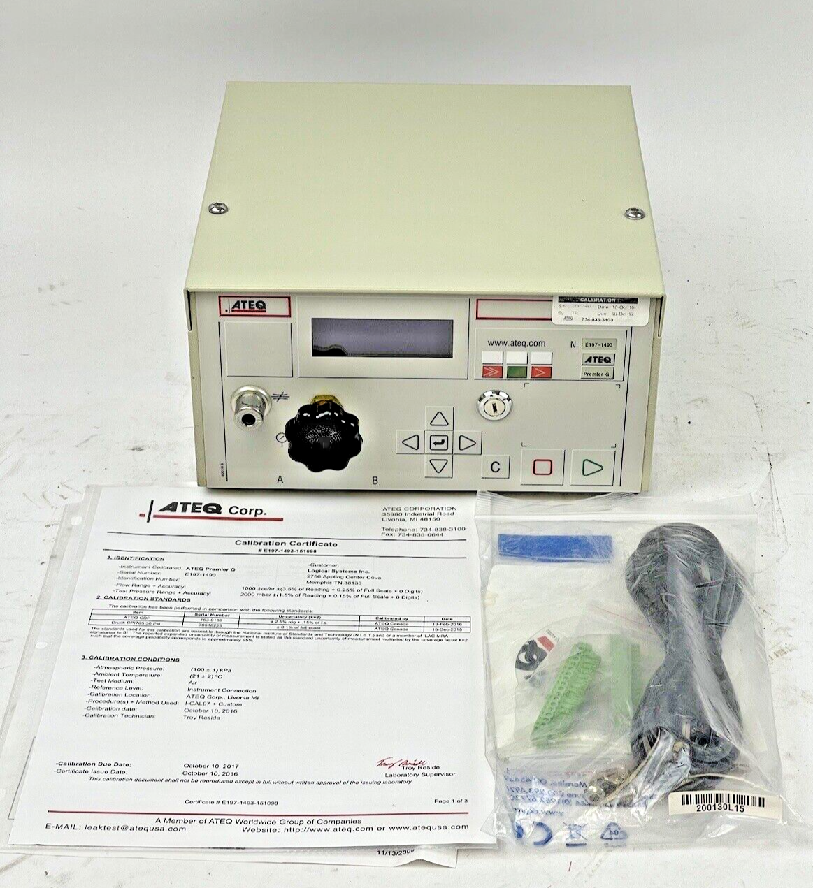 ATEQ - PREMIER G  – 9530118G - COMPACT LEAK DETECTOR/ CONTINUOUS FLOW DETECTOR