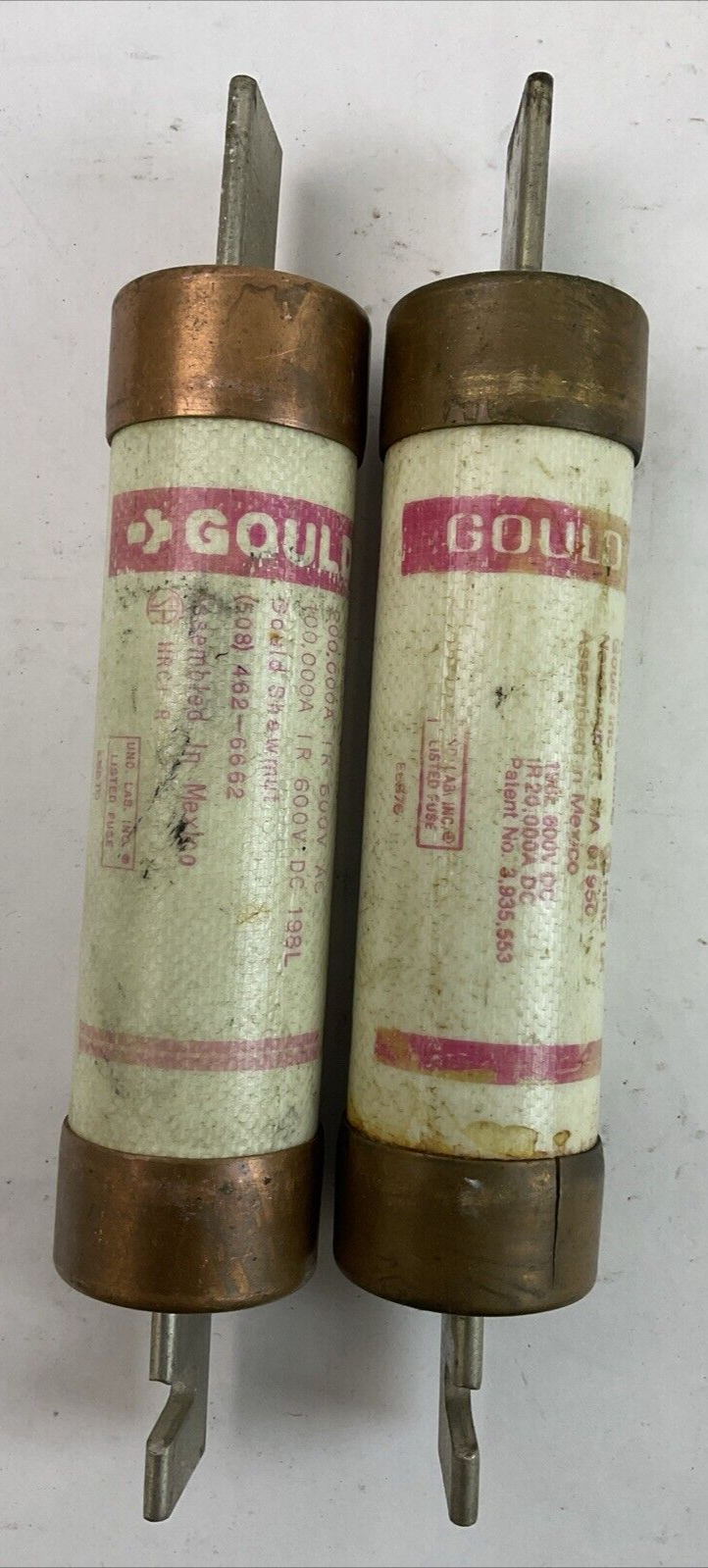 GOULD FERRAZ SHAWMUT TRS200R TRI-ONIC TIME DELAY RK5 FUSE 600VAC 200A (LOT OF 2)