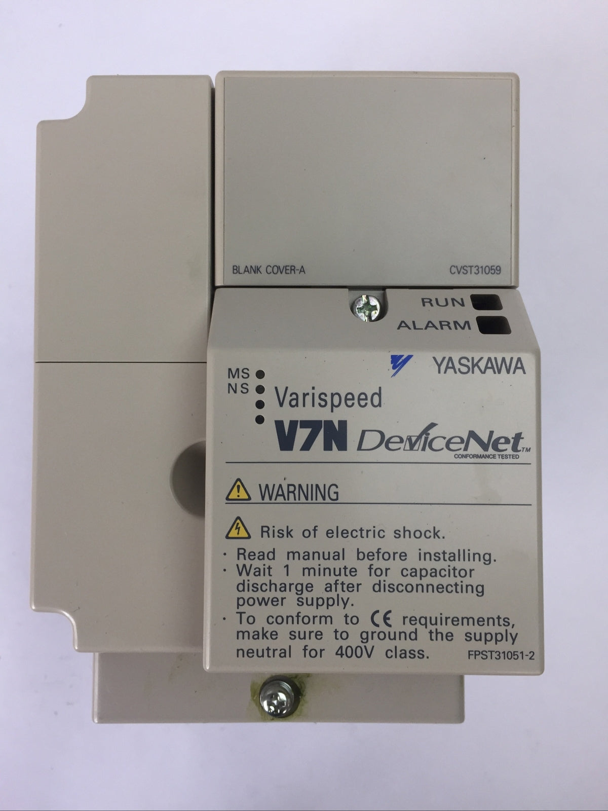 YASKAWA DRIVE CIMR-V7NU21P51 VARISPEED 230VAV 8A CVST31059 BLANK COVER-A