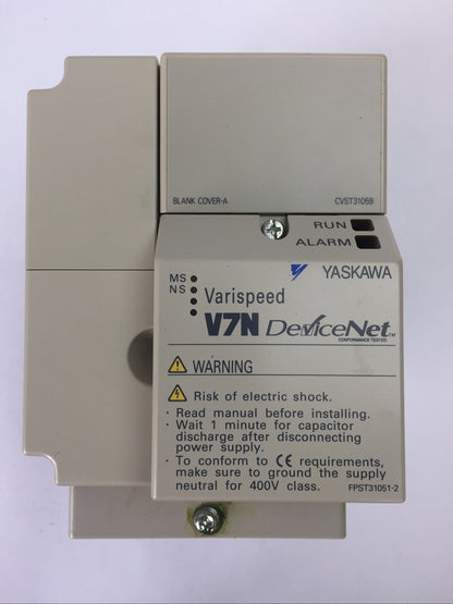YASKAWA DRIVE CIMR-V7NU21P51 VARISPEED 230VAV 8A CVST31059 BLANK COVER-A