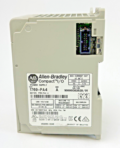 ALLEN BRADLEY 1769-PA4 SER. A F/W REV. N/A DIR/VER 10000392629/01  POWER SUPPLY
