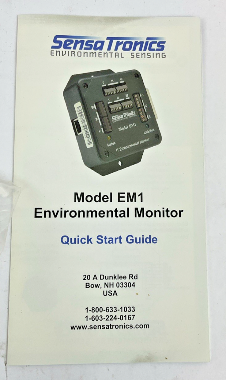 SENSATRONICS EM1 IT ENVIROMENTAL MONITOR
