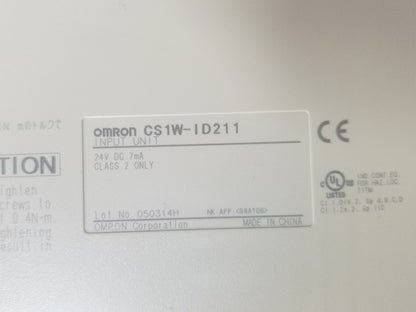 OMRON CS1W-ID211 INPUT UNIT MODULE, 24VDC 7mA CLASS 2 ONLY