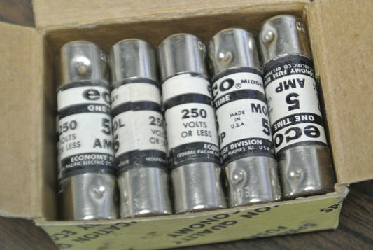 BOX of 10 / ECONOMY / ECO / FPE MOL-5 MIDGET FUSE / 5A / 250V