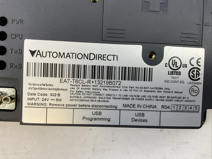 AUTOMATIONDIRECT EA7-T6CL-R+13219B072 24VDC 9W OPERATOR INTERFACE