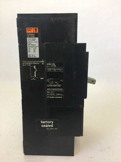MERLIN GERIN 37006 CIRCUIT BREAKER COMPACT CF250N 480V 60HZ 3 POLE 175A NO TRIP
