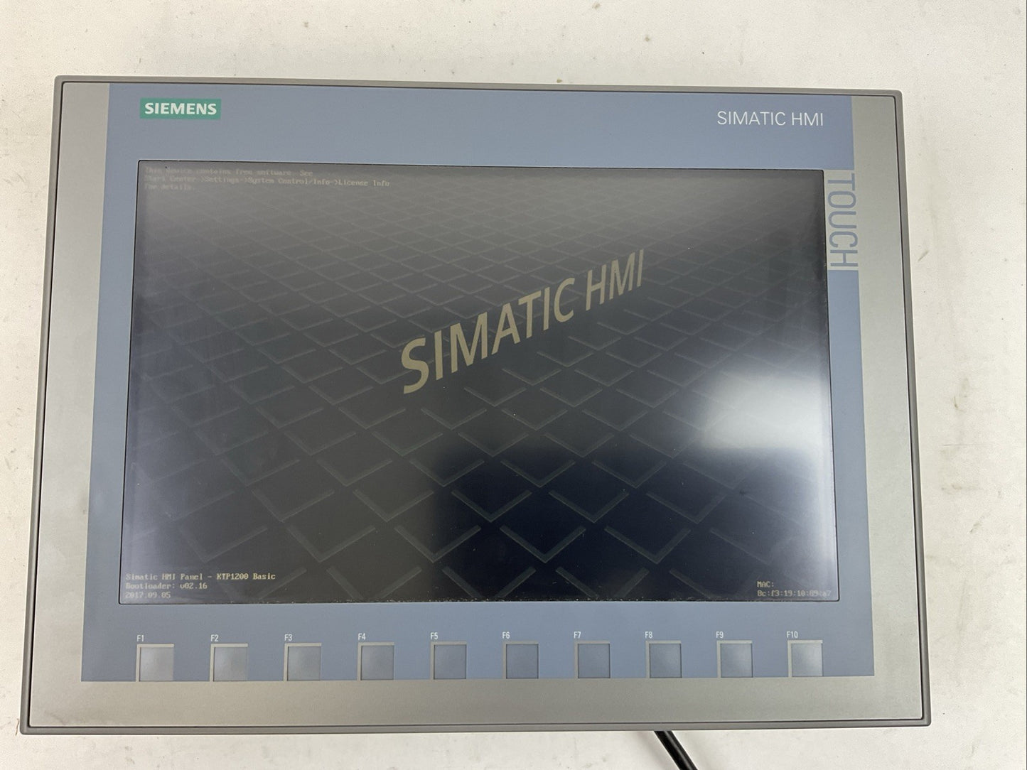 SIEMENS 6AV2 123-2MB03-0AX0 SIMATIC HMI TOUCH SCREEN 24VDC