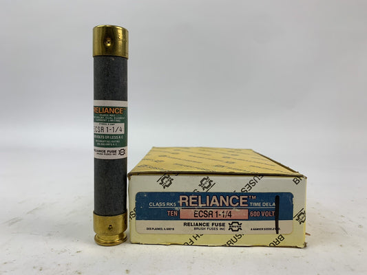 Brush Reliance Time-Delay Dual-Element ECSR1-1/4 1 1/4A 600V Fuse "Lot of 10"