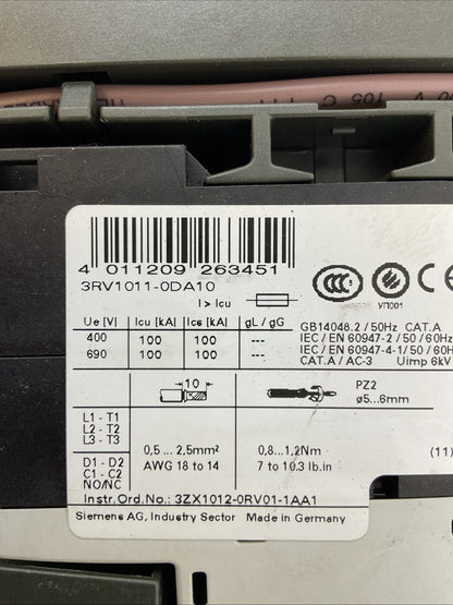 SIEMENS STARTER 3RK1301-0DB00-0AA2 3RV1011-0DA10 3RH1911-1AA01 3RK1903-0AB10