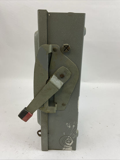 SQUARE D H361 SERIES E1 30AMP 600VAC 3PH 20HP 600VDC 15HP FUSIBLE SAFETY SWITCH