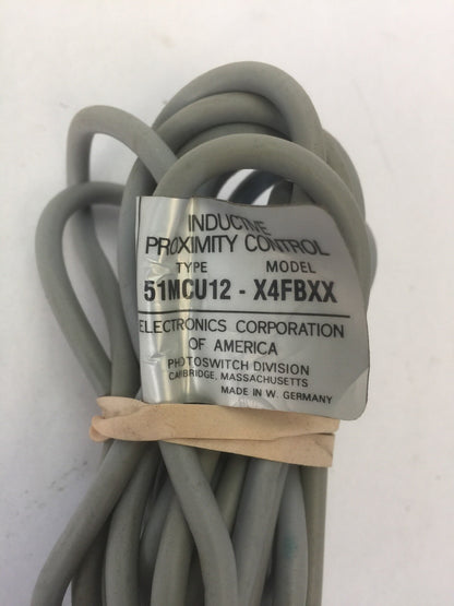 ELECTRONICS CORPORATION OF AMERICA 51MCU12-X4FBXX INDUCTIVE PROXIMITY CONTROL 90